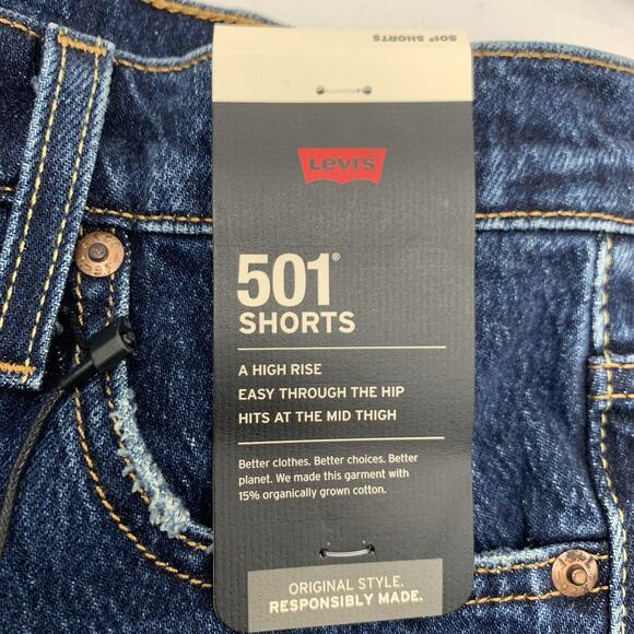 Levi's 501 Jean Shorts Women's 24 Cut Off Fray Hem High Rise Button Fly Distress - Picture 5 of 14